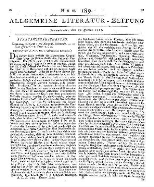 [Reichenbach, J. D. v.]: Briefe über die jetzigen Zeiten und drückende Theuerung. H. 1., 2. Aufl.; H. 2. [s.l.] 1804