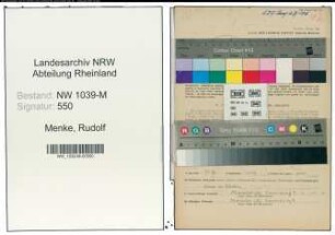 Entnazifizierung Rudolf Menke , geb. 17.12.1886 (Revisor)
