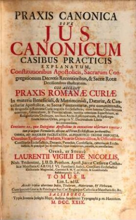 Praxis canonica, 2
