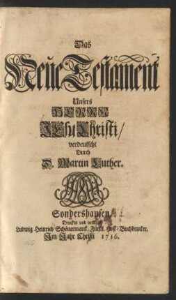 Das Neue Testament Unsers Herrn Jesu Christi