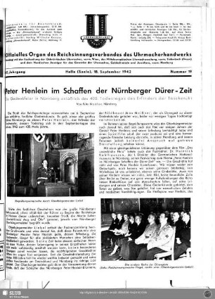 Peter Henlein im Schaffen der Nürnberger Dürer-Zeit