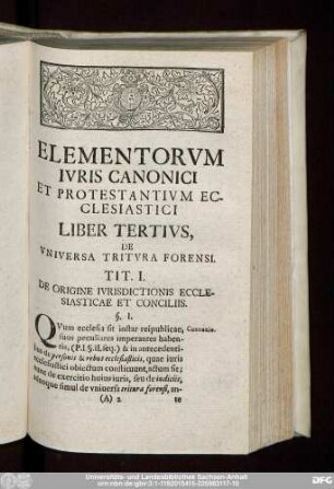 Tit. I. De Origine Iurisdictionis Ecclesiasticae Et Conciliis.