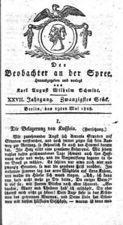 20. Stueck, 19. Mai 1828