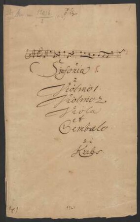 Sinfonien; strings, bc; c-Moll; Krebs-WV 200