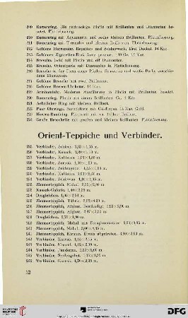 Orient-Teppiche und Verbinder (Nr. 225-304)