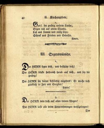 III. Segenswünsche.