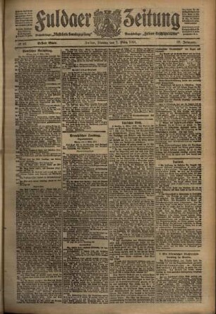 Erste Ausgabe vom Montag, den 07. März 1910.