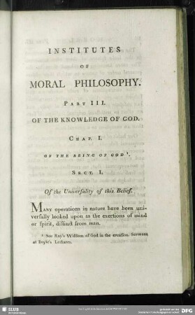 Part III. Of The Knowledge Of God