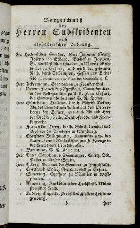 Verzeichniß der Herren Subskribenten[...]