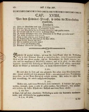 Cap. XVIIII. Von dem Criminal-Proceß, so wider die Abwesenden anzustellen.