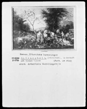 Landschaft mit vielen Tieren