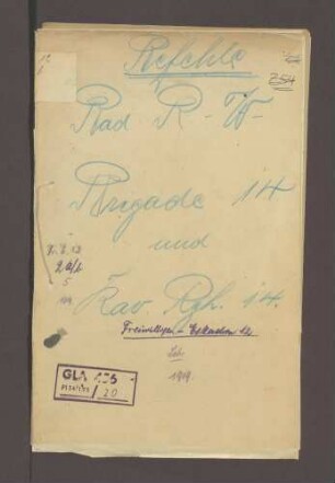 Befehle der Reichswehr-Brigade 14 und des Kavallerie-Regiments 14