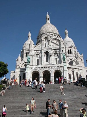 Paris Montmartre, 1919 eingeweihte Kirche Sacre Coer, Freitreppe