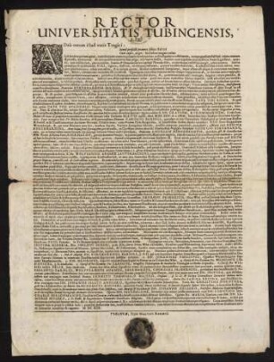 Todesanzeige des Prof. Dr. iur. Bardili, Consiliarium Würt. Universitatis Senior et Assessor Dicast., Sohn des Prof. Dr. phil. et med. Karl Bardili et Consiliarius atque Archiater Wirtemb., und der Regina Bardili, 1692.