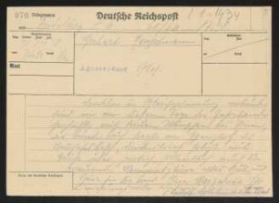 Brief von Rudolf K. Goldschmit-Jentner und Liesel Goldschmit an Gerhart Hauptmann
