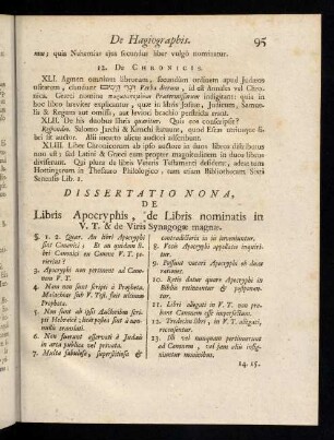 95-106, Dissertatio Nona