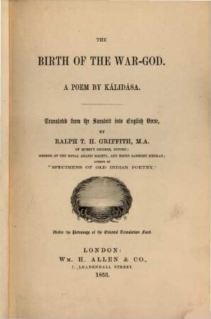 The Birth of the War-God : a poem