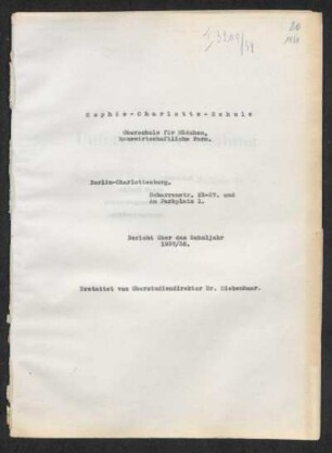 1937/38: Bericht über das Schuljahr ... - 1937/38
