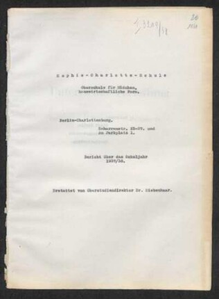 1937/38: Bericht über das Schuljahr ... - 1937/38