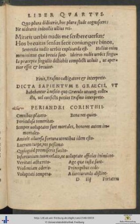 Dicta Sapientium E Graecis Erasmo interprete
