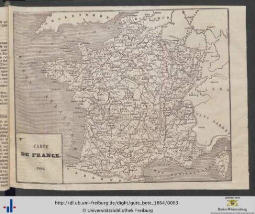 Carte de France 1863.