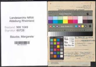 Entnazifizierung Margarete Baucke , geb. 04.01.1919 (Tanzlehrerin)