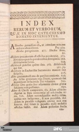 Index Rerum Et Verborum