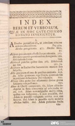 Index Rerum Et Verborum