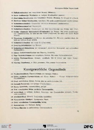 Kunstgewerbliche Gegenstände (Nr. 101-170)