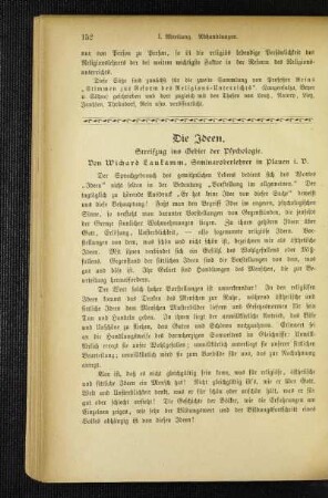 ¬Die¬ Ideen : Streifzug ins Gebiet der Psychologie
