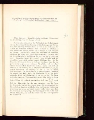 Zum Kernleiterproblem : (vorgetragen in der Sitzung vom 17. Januar 1899)