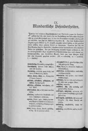 IX. Mundartliche Besonderheiten.
