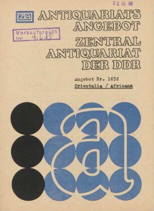 Nr. 1632: Orientalia/Africana