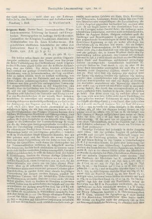 297-300 [Rezension] Klostermann, Erich (Hrsg.), Origenes Werke. III. Bd.: Jeremiahomilien; Klageliederkommentar, Erklärung der Samuel- und Königsbücher