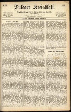 Ausgabe vom Mittwoch, den 13. November 1878.