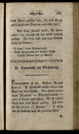 P. Hyacinth an Grünberg. - P. Hyacinth an Grünberg.