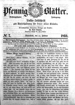 No. 7, Sonnabend, den 11. Februar