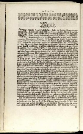 [Beschreibung der fürnehmsten Ort, In dem Ertz-Stifft und Chur-Fürstenthum Meyntz.]