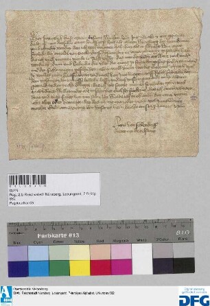Hanns von Seckendorff, Ritter zu Dettelsau schreibt nach seiner Rückkunft von Würzburg an die Stadt Nürnberg in verschiedenen Angelegenheiten betreffend Arnolt von Seckendorff, Hofmeister, die Vorsteher der Einung zu Franken.
