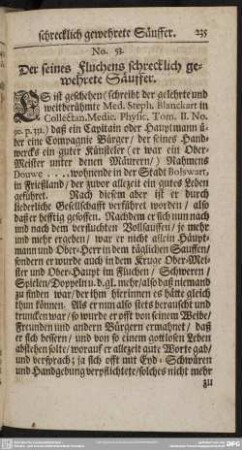 No. 53. Der seines Fluchens schrecklich gewehrete Säuffer