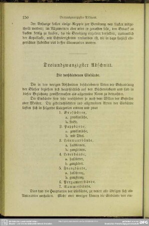 Dreiundzwanzigster Abschnitt. Die verschiedenen Einbände