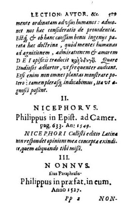II. Nicephorvs. Philippus in Epist. ad Camer. pag. 633. An. 1549.