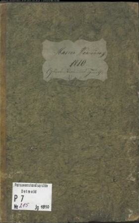 Zivilstandsregister der Munizipalität Neuwarendorf (GHT 1810). (Gemeinde: Neuwarendorf, Kreis Warendorf)