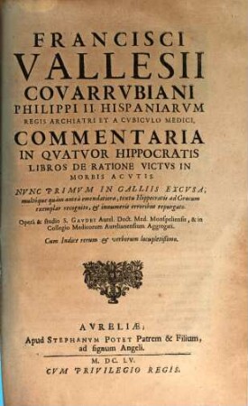 Commentaria in Hippocratis lib. de ratione victus in morbis acutis