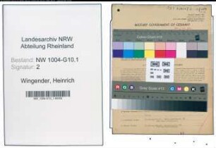 Entnazifizierung Heinrich Wingender , geb. 22.11.1905 (Vorarbeiter)