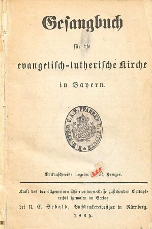 Gesangbuch für die evangelisch-lutherische Kirche in Bayern