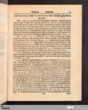 Additamenta und Continuatio der vorhergehenden Zugabe.