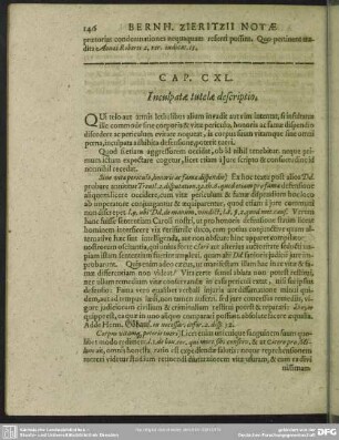 Cap. CXL. Inculpatae tutelae descriptio