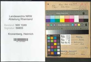 Entnazifizierung Heinrich Kronenberg , geb. 24.01.1888 (Kaufmaennischer Angestellter)