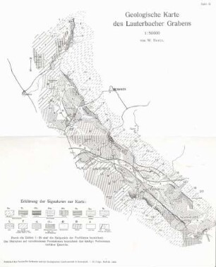 Tafel II. Geologische Karte des Lauterbacher Grabens 1:50000 von W. Beetz.